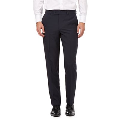 The Collection Big and tall navy flat front slim trousers